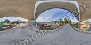 HDR Panorama 360° of Background Under Bridge